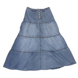 Cato Blue Tiered Maxi Skirt